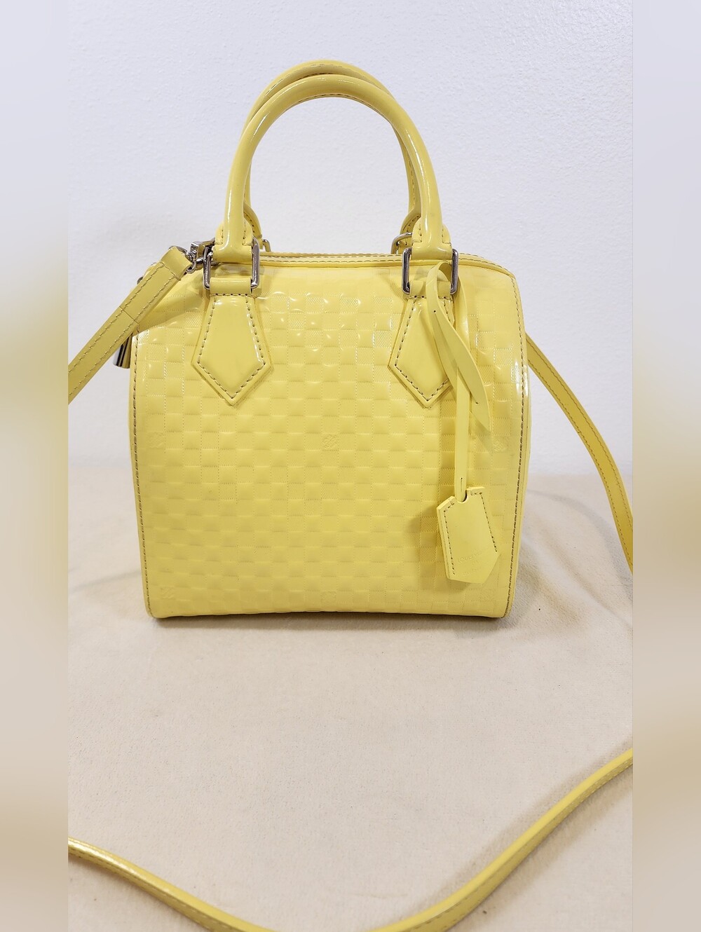 Louis Vuitton Damier Facette Speedy Cube PM W Original Strap.